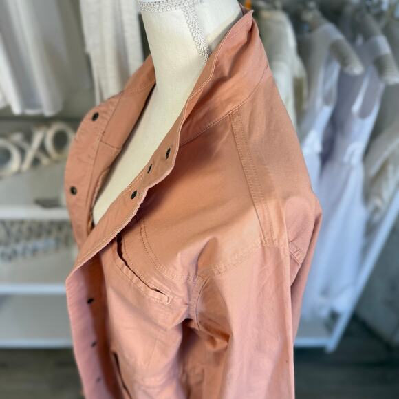 Serra Women's Size L Peach Utility Button Up Jacket w/ Drawstring Waist  #3418 - Picture 7 of 10